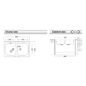 Lavello 80x50 cm 50 series