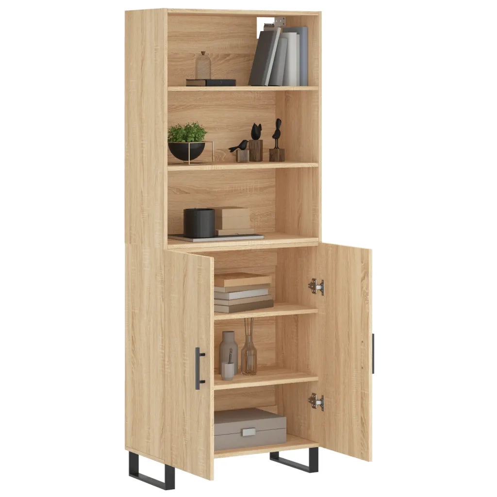 Credenza-Buffet-Armadio da cucina Rovere Sonoma 69,5x34x180 cm in Legno Multistrato 432909