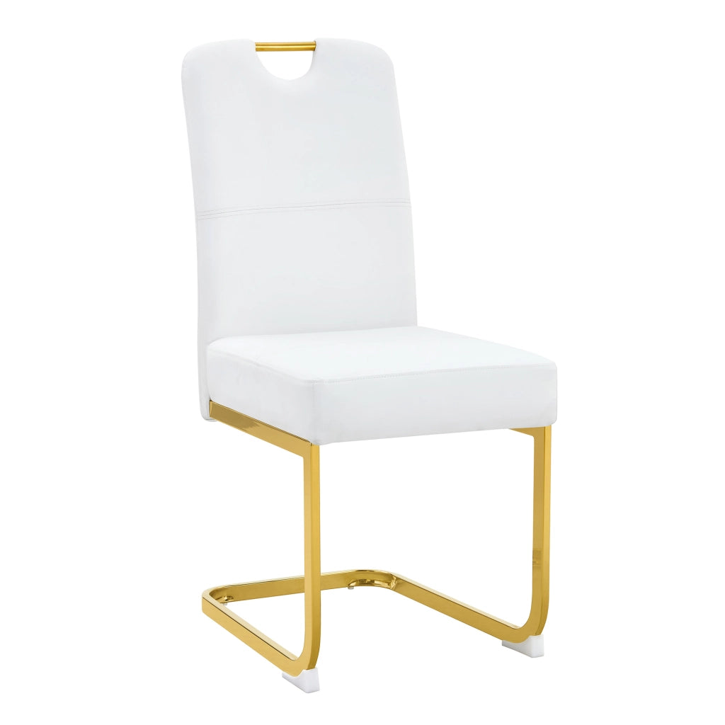 Sedia da Pranzo con Schienale Ergonomico e Piedini Antiscivolo in PU Bianco Moderno