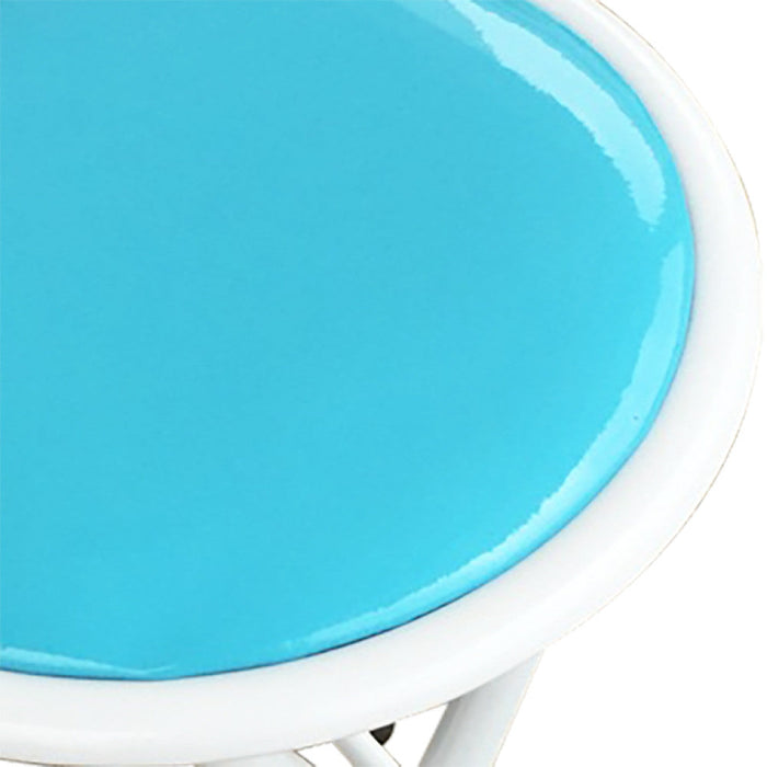 Sgabello Pieghevole da Campeggio Slim Ø30x45 h cm in Acciaio Blu