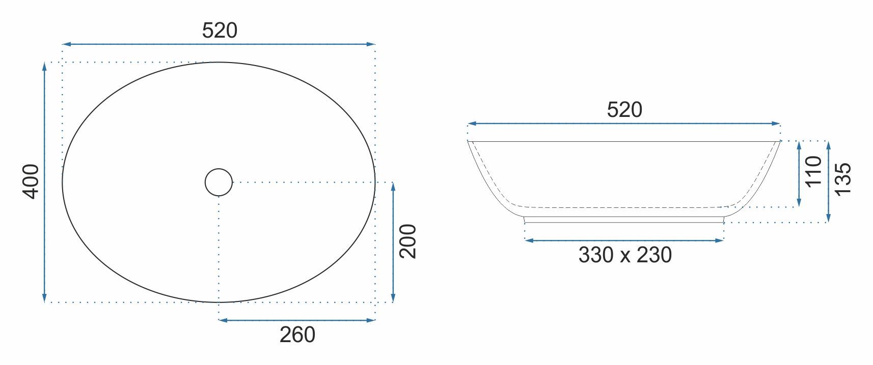 Lavabo Da Appoggio Rea Margot White/gold