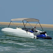 Bimini di Prua con Tendalino 2 Archi-Tenda da Sole per Bimini di Prua Grigio 150x120x110 cm
