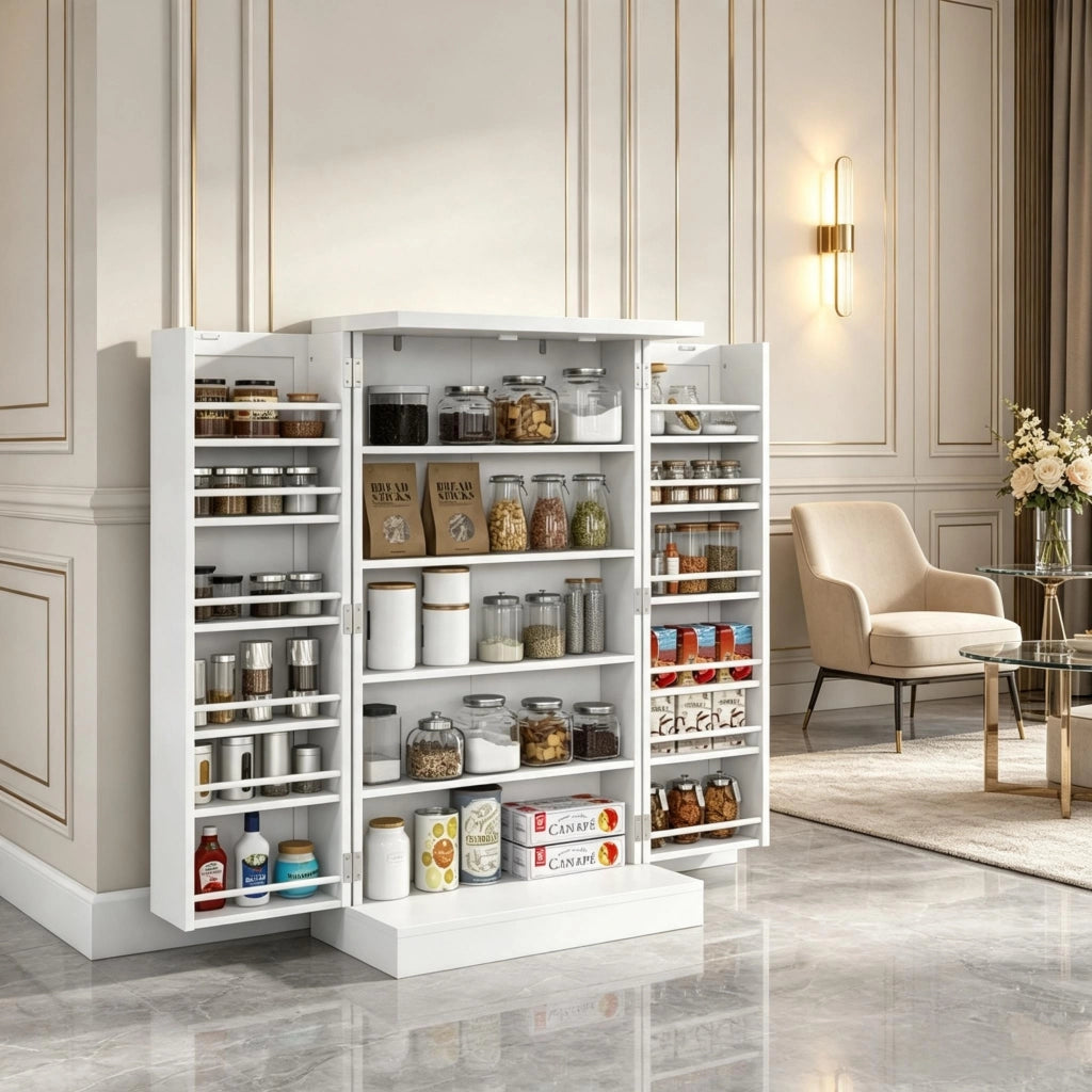 ARMADIO DA CUCINA con 2 ripiani regolabili 60 x 30 x 104 cm Bianco MDF
