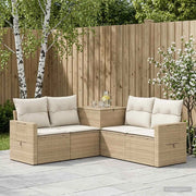 Set di divani 5 pz Beige e Bianco Crema 3447884