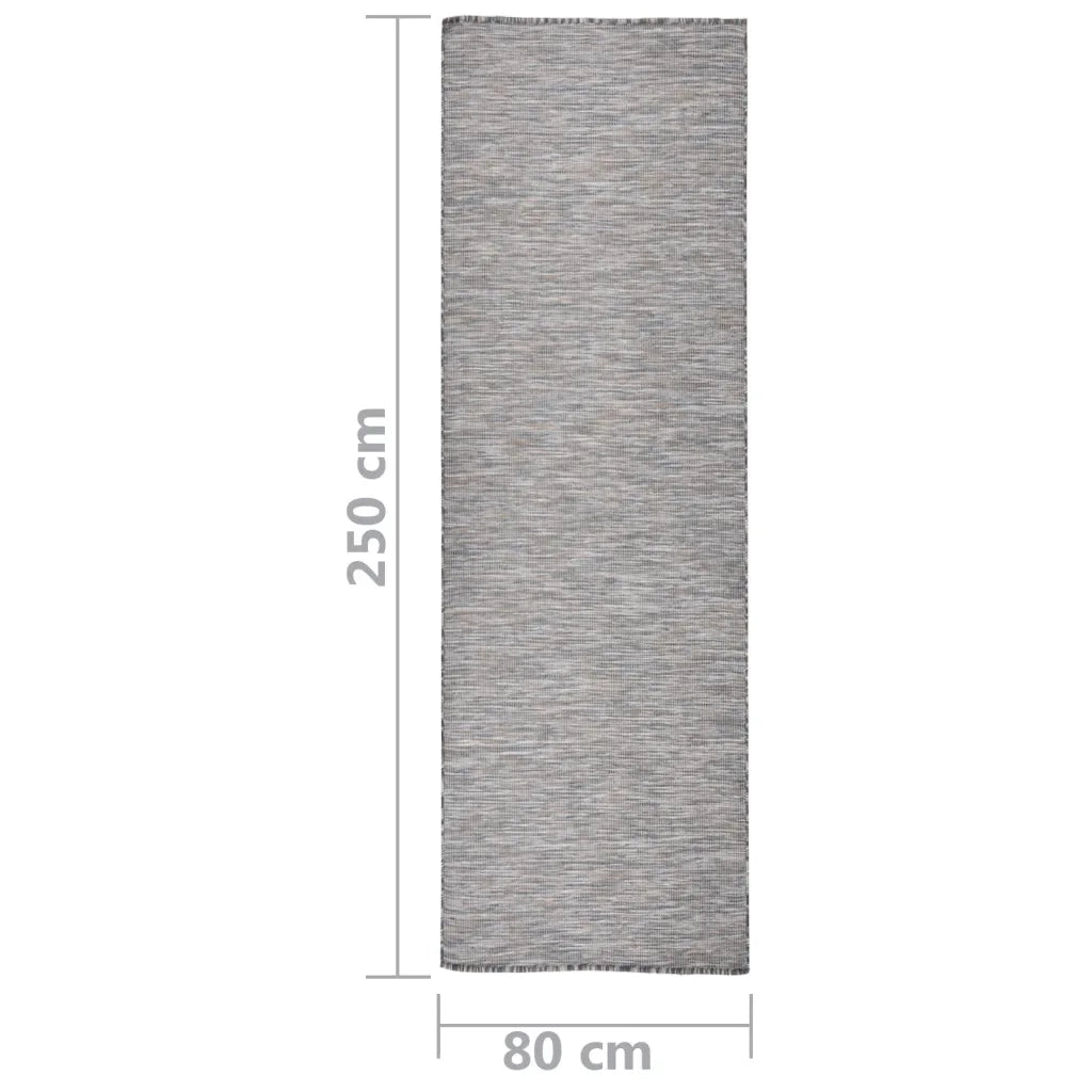 Tappeto da Esterni a Tessitura Piatta 80x250 cm Marrone e Nero cod mxl 66576
