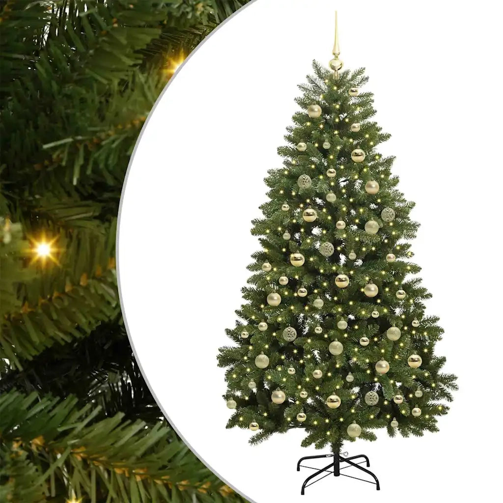 Albero di Natale artificiale 180 cm 300 LED Bianco caldo Verde 3395689