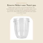 Bicchiere di Ricambio per Caffè - Vero sostituto per Nutri 900 W - Materiale BPA-free - 532/710/946 ml - Resistentente al lavastoviglie - Facile da installare - Bicchiere per miscelazione