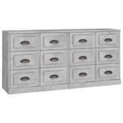 Credenze 2 pz | Madia | Buffet da pranzo | Armadio da pranzo Grigio Cemento in Legno Multistrato