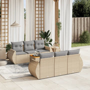 Set Divani da Giardino 7 pz con Cuscini Beige in Polyrattancod mxl 113802