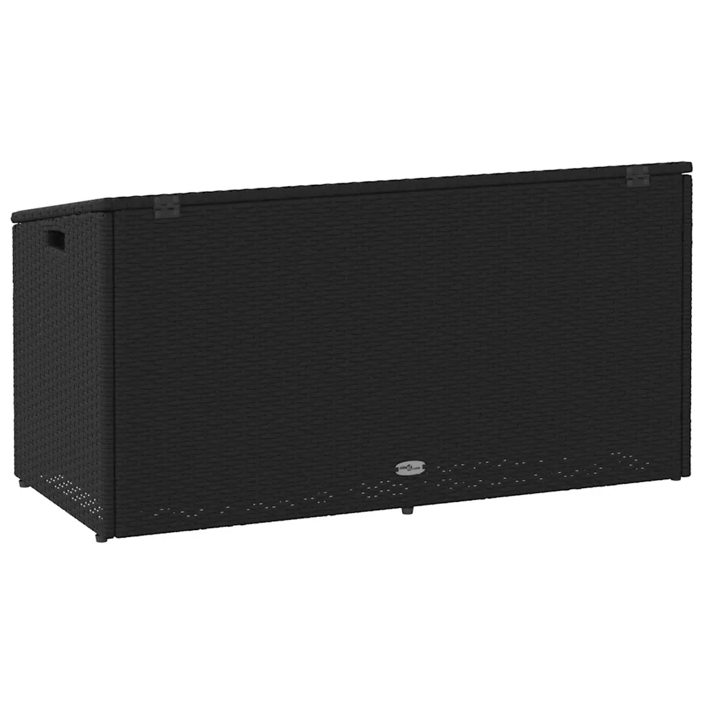 Baule da giardino nero 110x50x58 cm in polyrattan 4104069
