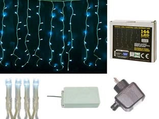 TENDA 144 LED BIANCO FREDDO PER ESTERNO CON GIOCO LUCI  mt.3 x 1,0