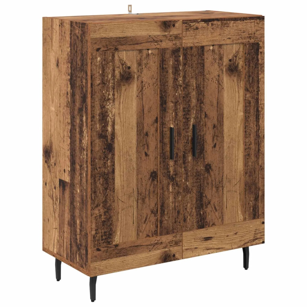 Credenza 2 pz-Set di 2 Buffet-Armadio da cucina Legno vecchio Legno Stratificato e Vetro 289973