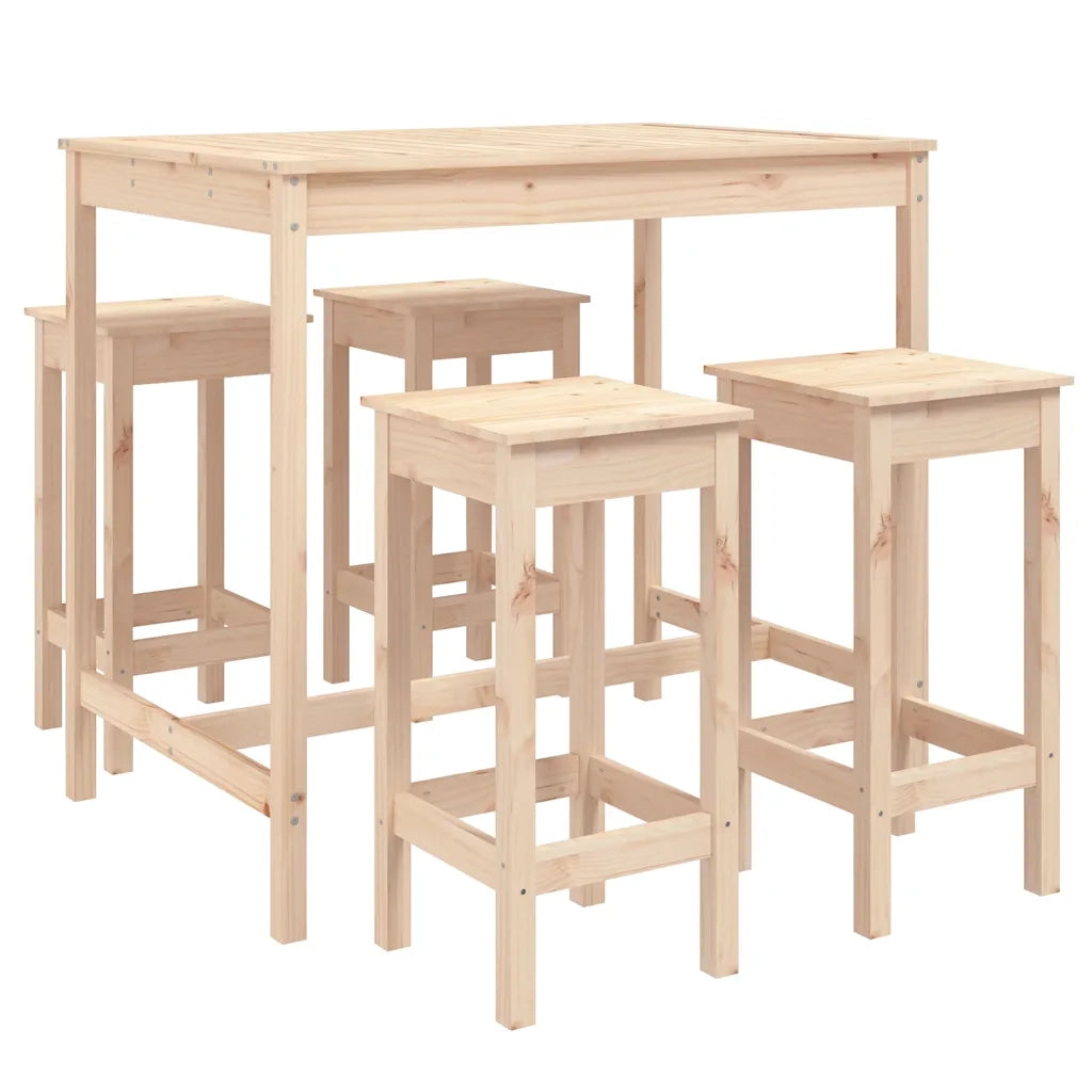 Set Bar da Giardino 5 pz | Set Salotto da Giardino in Legno Massello di Pino