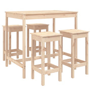 Set Bar da Giardino 5 pz | Set Salotto da Giardino in Legno Massello di Pino