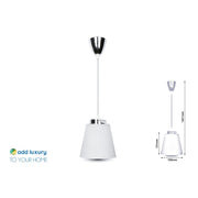 Lampadario Led a Sospensione Campana Coppa in Plastica Bianca 7W 4000K Base Cromato SKU-8505