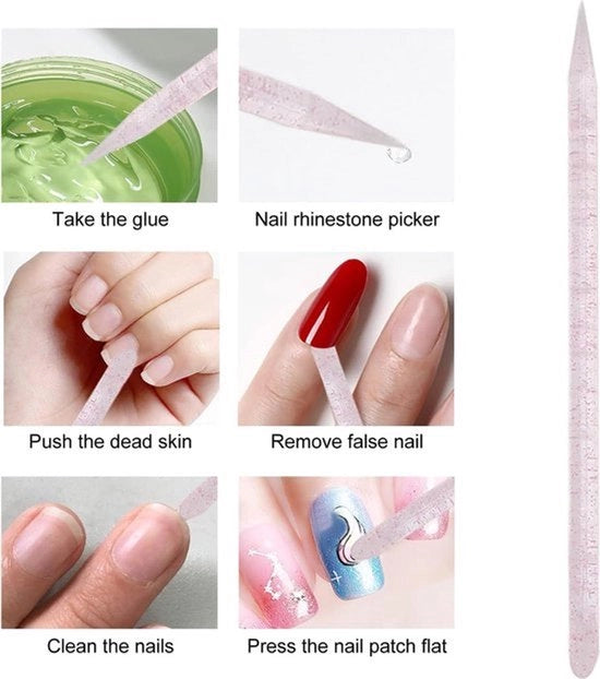100 pezzi di Nagelsticks - Nagelriemduwer con estremità doppie - Bastoncini per manicure e pedicure - rosa.