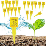 Set di 20 Registratori di Pioggia Decorativi e Robusti - Giallo - Registratori di Pioggia Digitali - Misura le Precipitazioni - Adatto per Giardino
