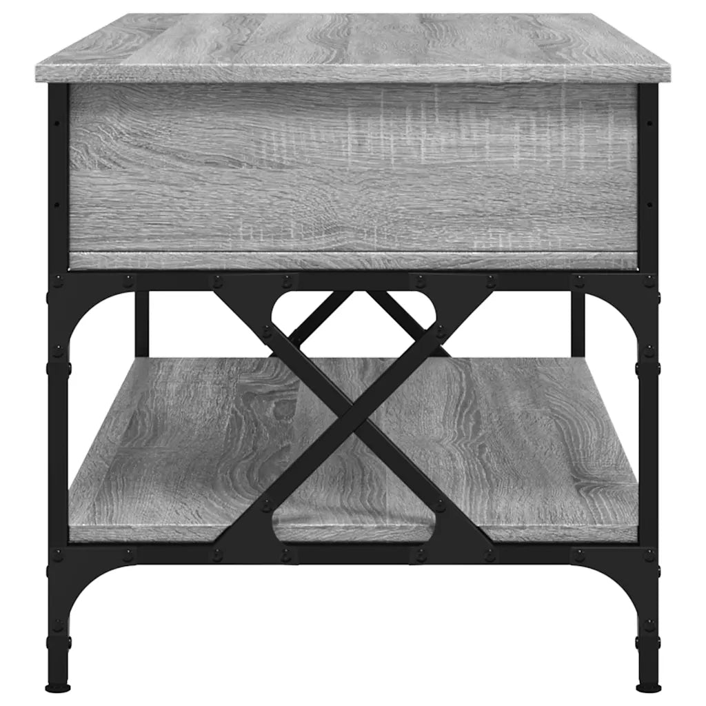 vidaXL Tavolino Salotto Grigio Sonoma 100x50x50 cm Multistrato Metallo