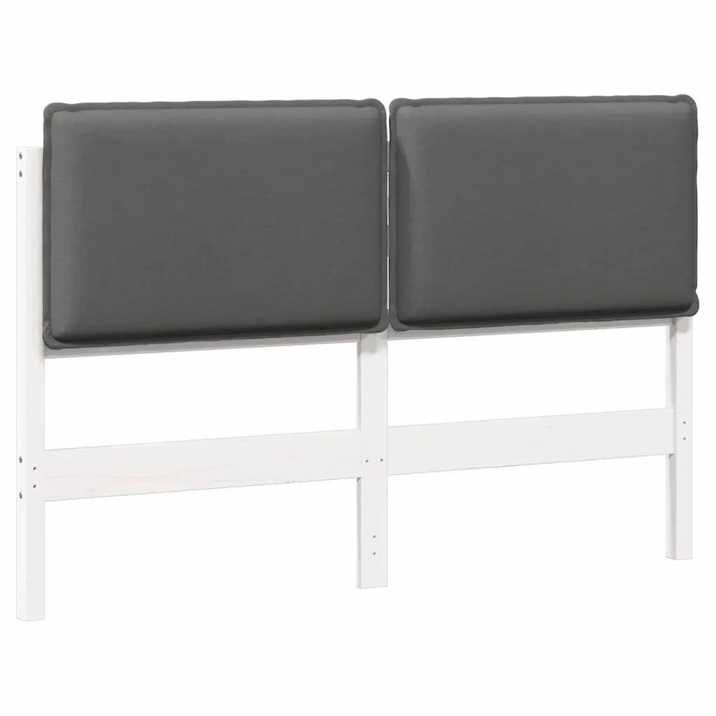 Testiera imbottita Bianco e grigio chiaro 135 cm Pino massello 880022