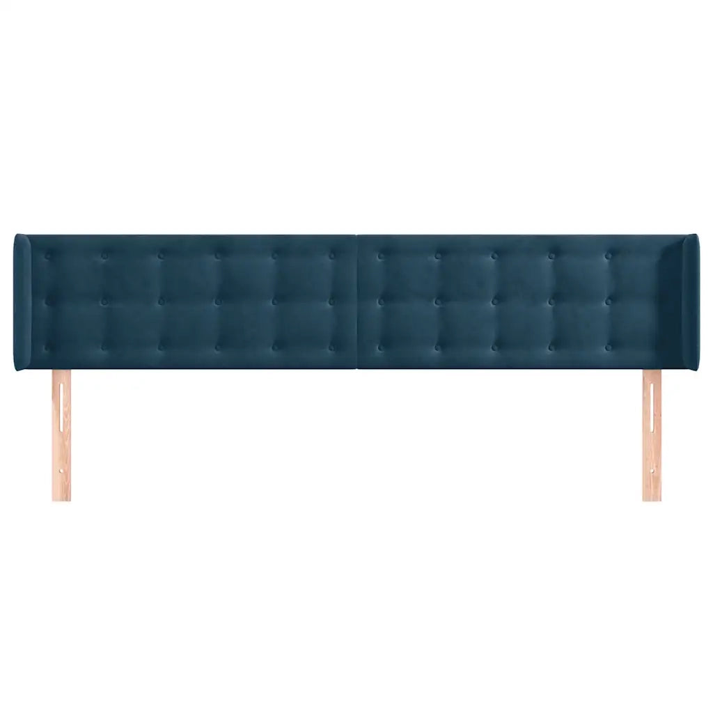Testiera ad Orecchio Blu Scuro 203x16x78/88 cm in Velluto 3119272