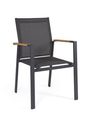 Sedia con braccioli Krion antracite cm 56x61,5x88h