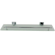Trade Shop - Mensola Vetro Bagno Acciaio Satinato Doppio Fissaggio A Parete Muro Square 59197 -