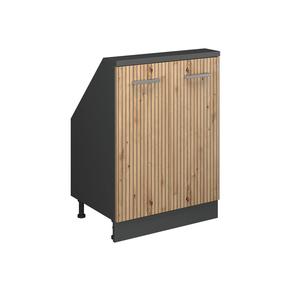 Vicco Mobile cucina sottotetto Rovere artigianale/antracite 60 cm con 2 porte