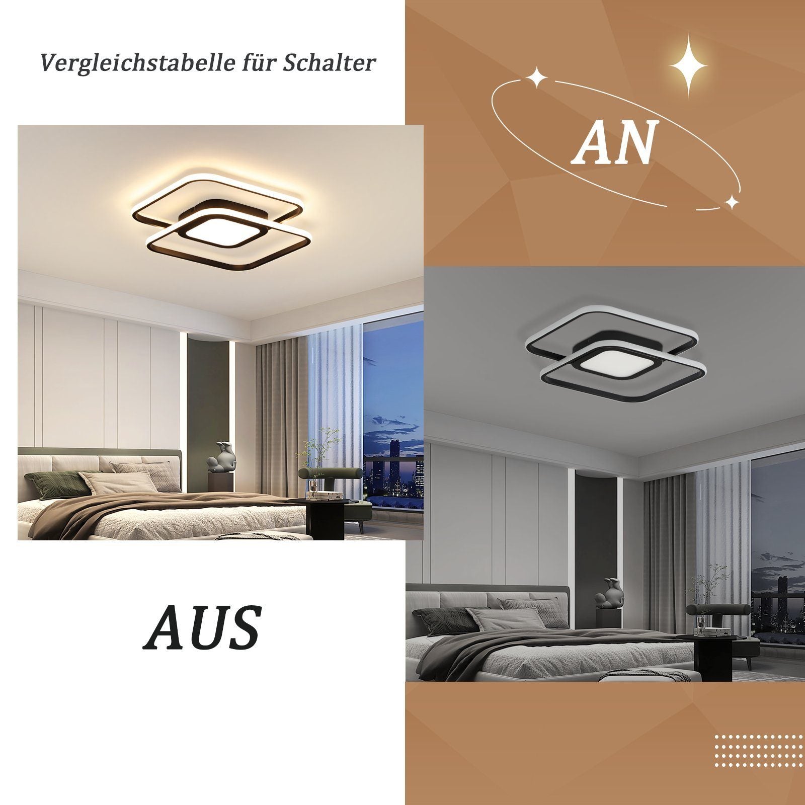 ZMH Lampada da soffitto LED dimmerabile 48W con telecomando per corridoio