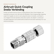 Connettore Rapido per Penna d'Aria - Kit di Connesione - Utilizzo Professionale - 1/8 Pollici - Adattatore per Penna d'Aria - Ideale per Artisti - H...