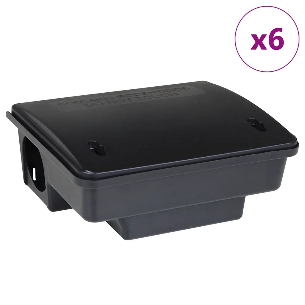 Trappole per Topi 6 pz Nere 23x19x9,5 cm CFW9602069
