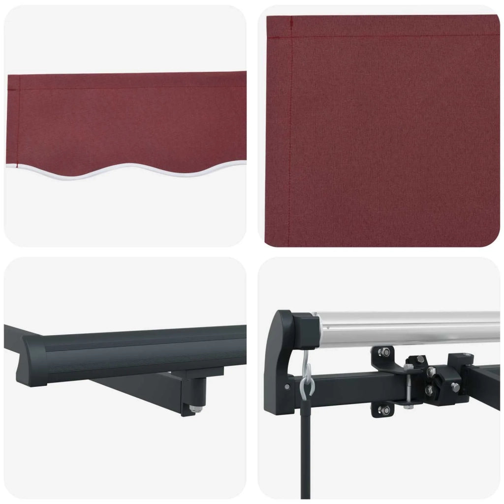Tenda retrattile-Tenda parasole per balcone Borgogna 250 x 200 cm Tessuto 113203