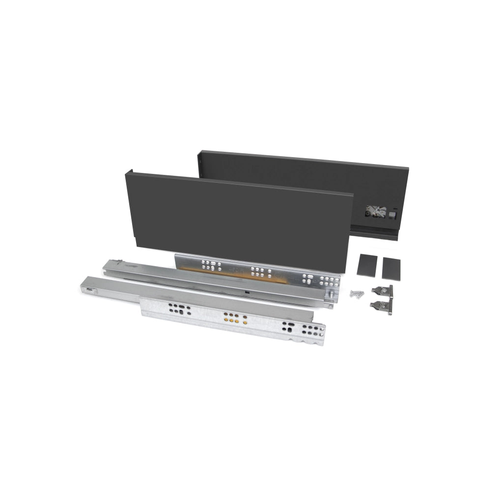 Emuca Cassetto esterno Vertex 40 kg altezza 131 mm, 350, Grigio antracite, Acciaio, 1 u.