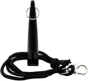 Flauto per cani con cinturino per attivazione e addestramento - lunga portata - buona frequenza per la maggior parte delle razze canine - plastica di grado alimentare (nero)