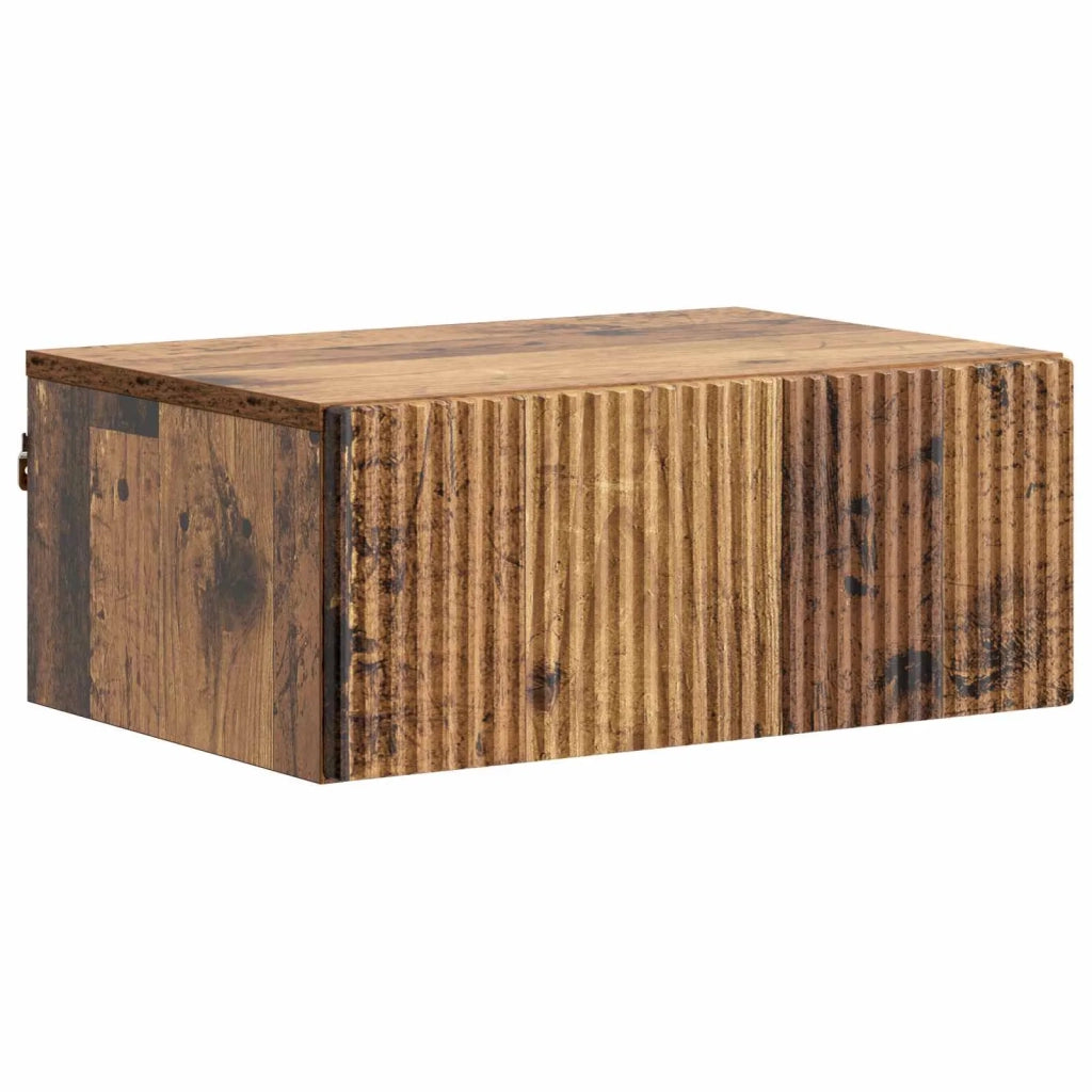 Comodino | Armadio da Notte | Mobiletto da notte a muro Legno antico 49 x 34,5 x 20 cm