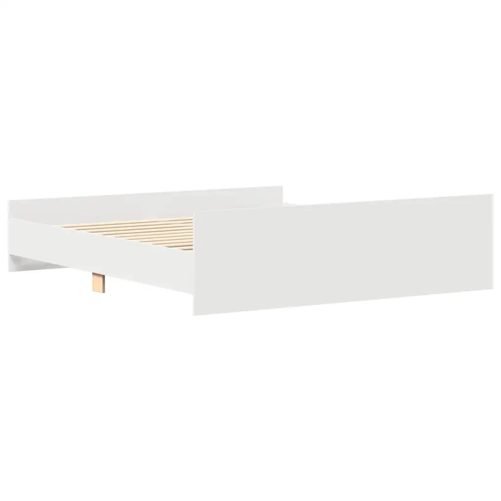 Giroletto con Testiera e Pediera-Struttura Letto Bianco 200x200 cm