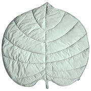 Tappeto per bambini in cotone verde chiaro a forma di foglia trapuntato 110 x 110 cm accessorio per la cameretta dei bambini
