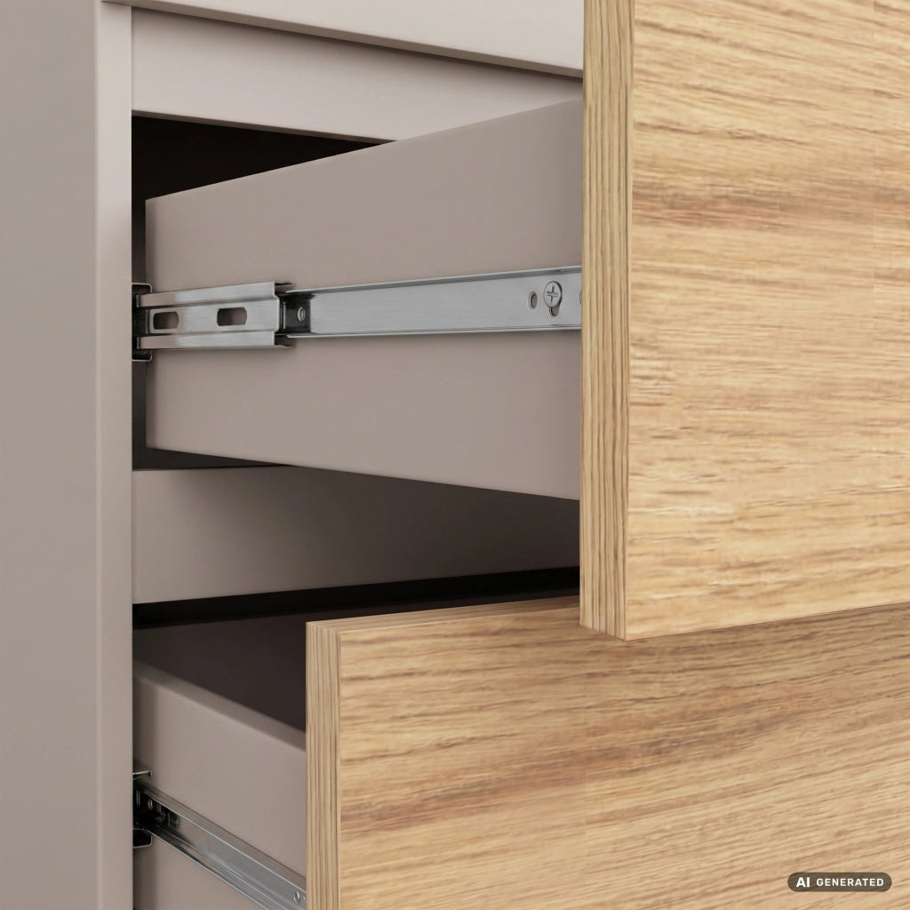 Armadio S90 Cashmere 90 cm 2 ante 2 cassetti Colore dei frontali Rovere Artisan 4 ripiani 90x51x180 cm