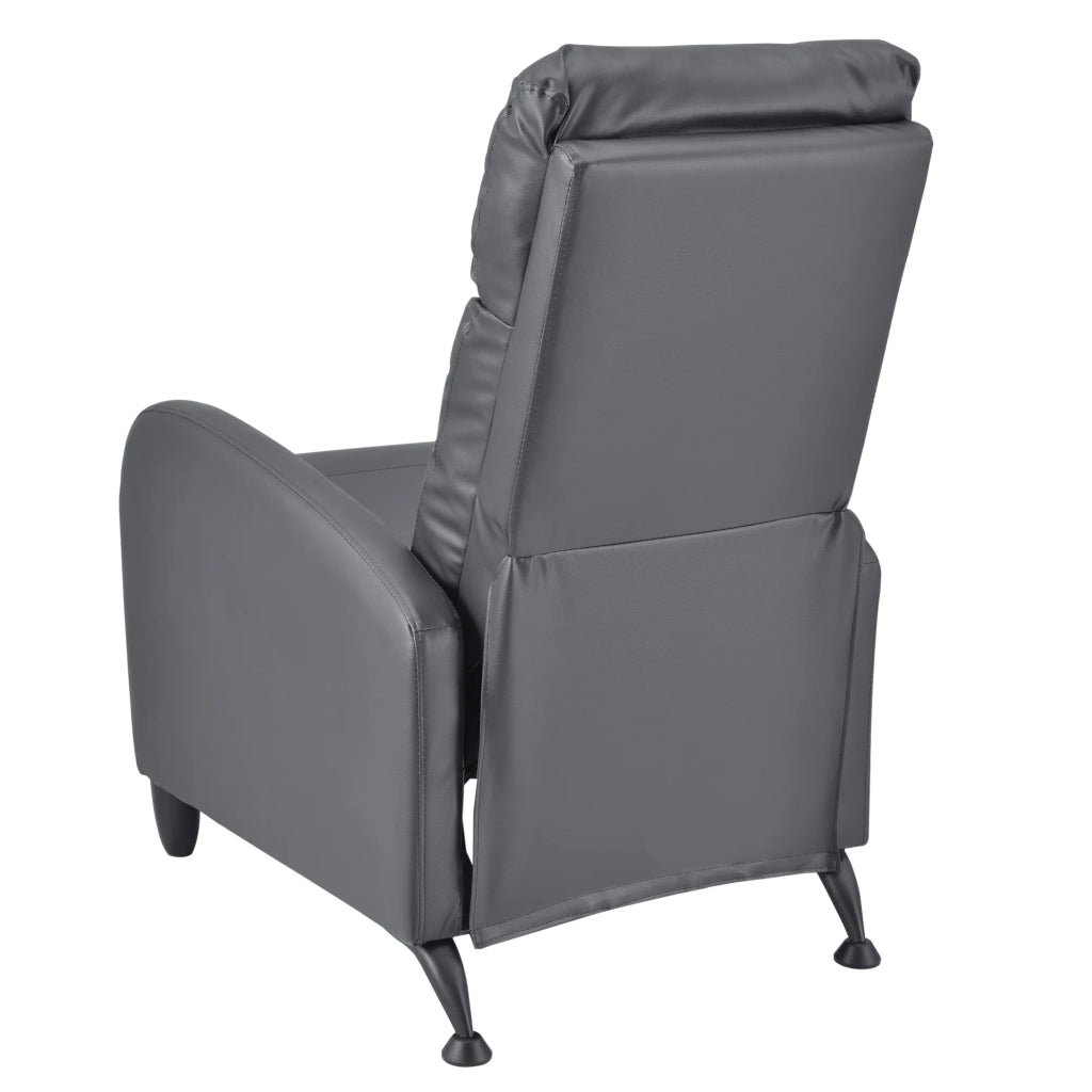 Poltrona relax con schienale reclinabile e poggiapiedi rivestimento grigio 102 cm 03_0005210