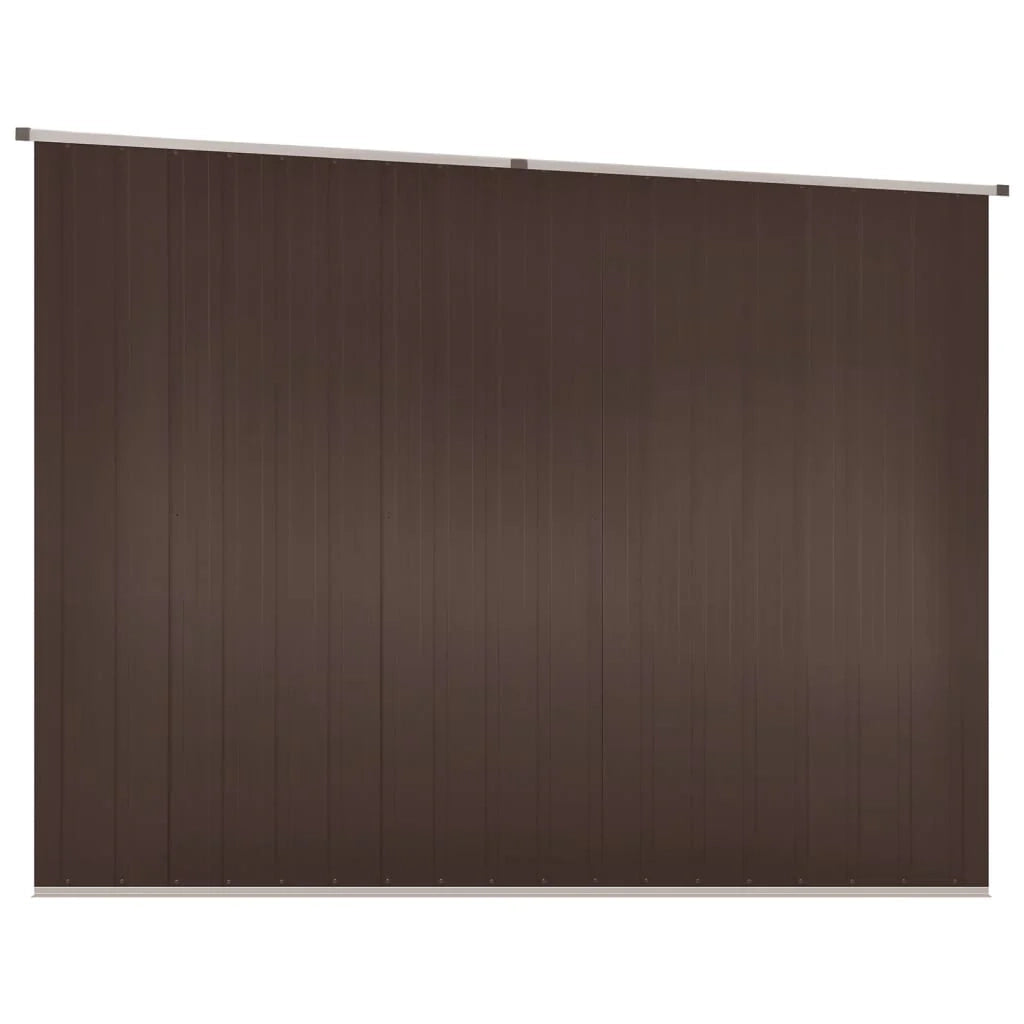 Casetta da giardino cabina ripostiglio casetta da esterno robusta casetta per attrezzi marrone 195 x 198 x 159 cm acciaio zincato marrone 02_0022327