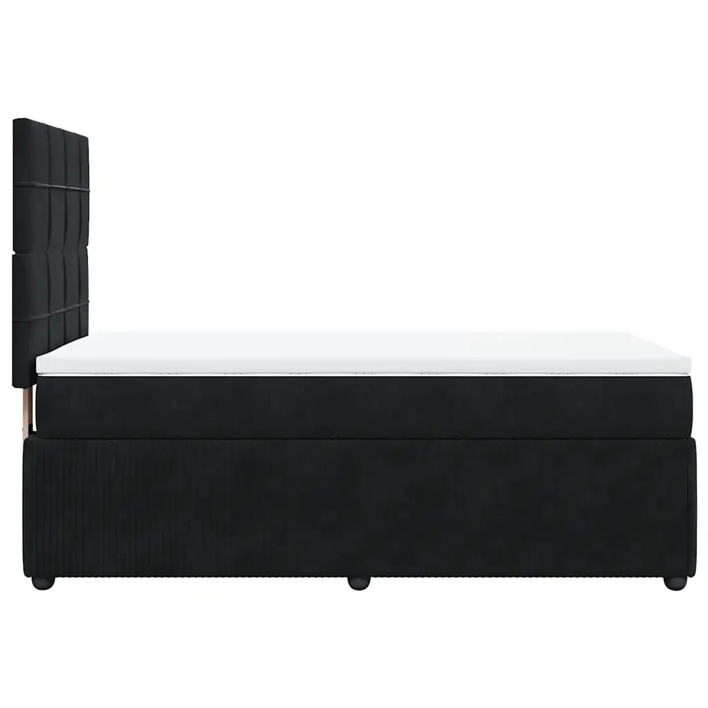 vidaXL Giroletto a Molle con Materasso Nero 90x200 cm in Velluto