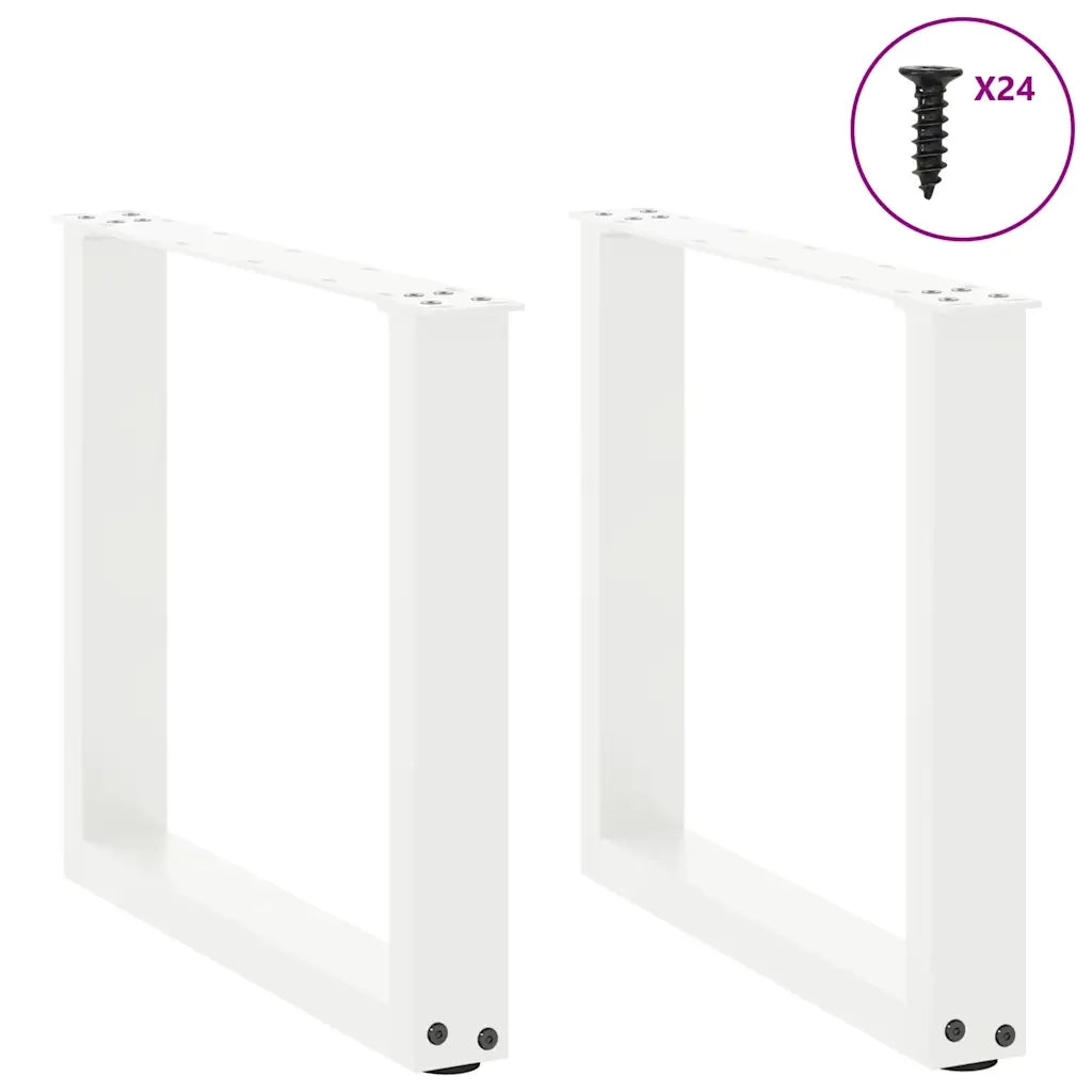 Gambe per Tavolino da Caffè a Forma di U 2 pz Bianche 50x(42-43) cm Acciaio 4013157