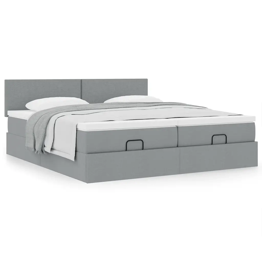 Struttura Letto Pouf con Materassi 200x200 cm in Tessuto 3311980