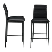 Set di 2 sgabelli/sedie da bar con gambe in acciaio seduta sintetica e altezza seduta di 66 cm nero 03_0005787