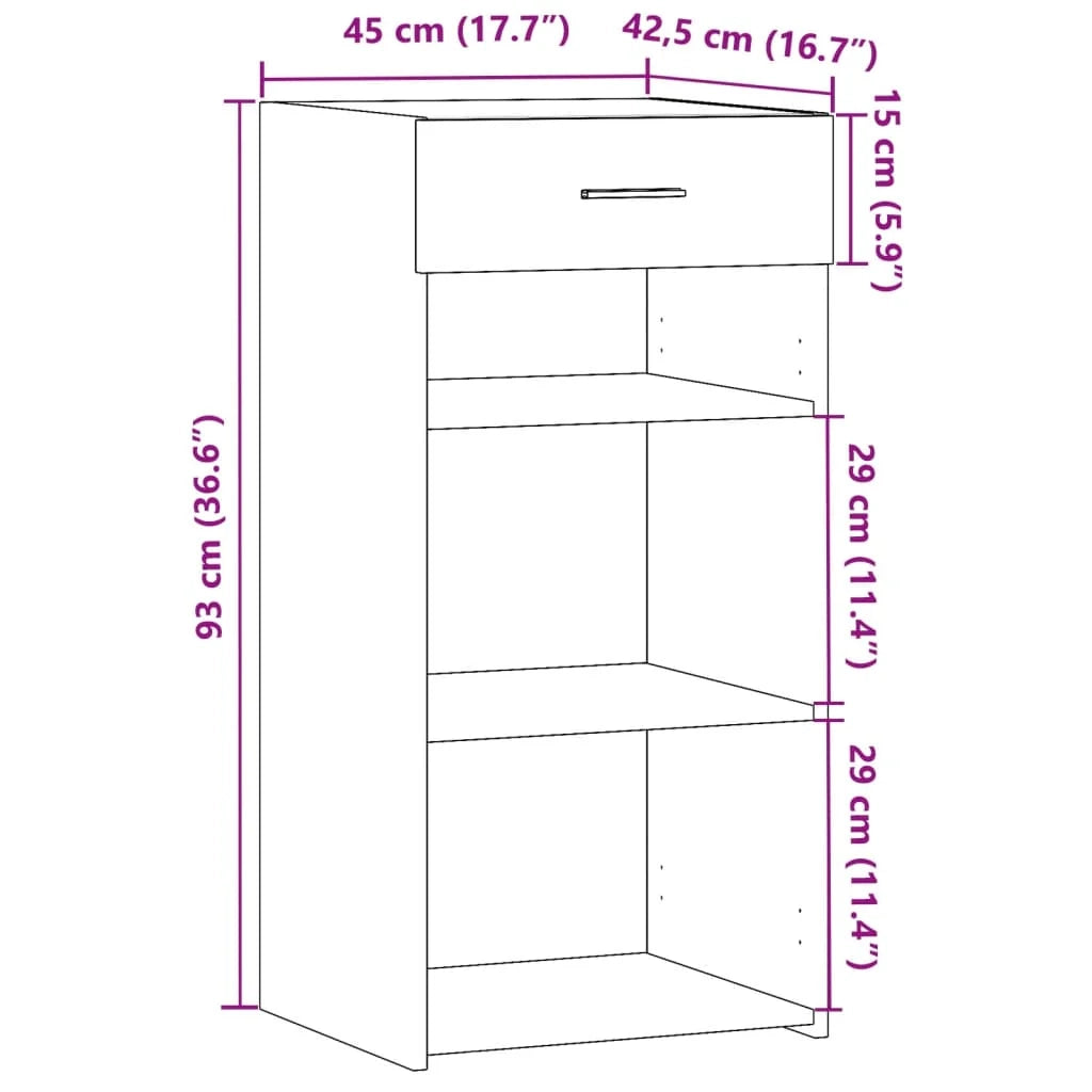 Buffet credenza cassettiera mobiletto mobile contenitore organizer per cucina soggiorno salotto 45 x 42,5 x 93 cm legno ingegnerizzato bianco 02_0030315