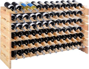 Cantinetta Portabottiglie Vino in Legno di Pino, Portabottiglie per Vino con 6 Ripiani, per 72 Bottiglie di Vino, per Cucina, Bar e Cantina (72 Bottiglie)