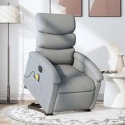Poltrona Alzapersona Massaggi Elettrica Grigio Chiaro Tessuto 3204014