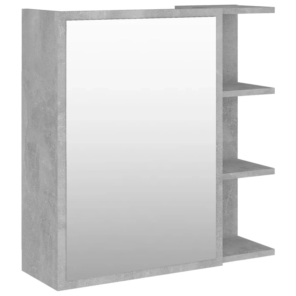 Mobiletto specchio da bagno 62,5 x 20,5 x 64 cm in truciolare grigio 02_0006687