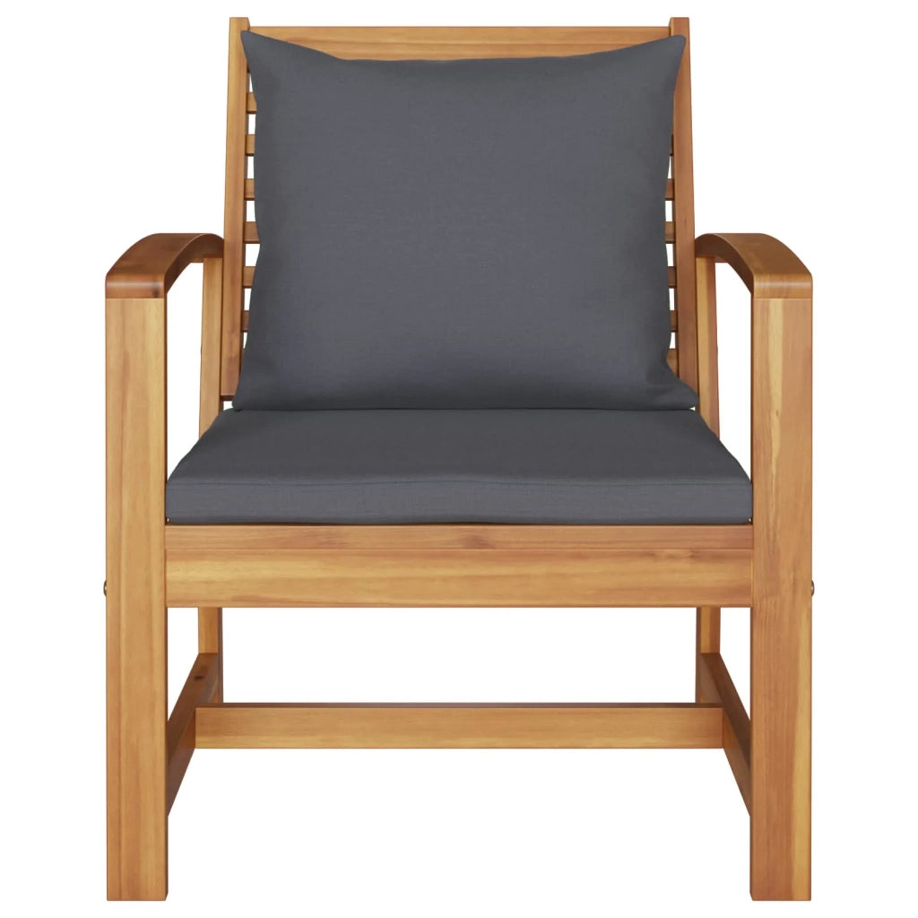 Sedia da esterno-Sedia da patio 2 Pezzo Marrone e grigio scuro 65 x 60 x 76,5 cm