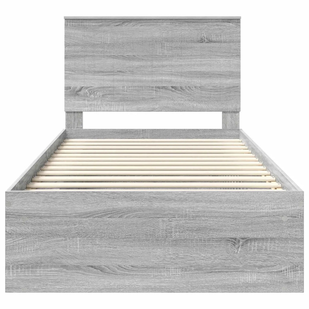 Struttura del letto Grigio Sonoma 100 x 200 cm Pino massello 3411051
