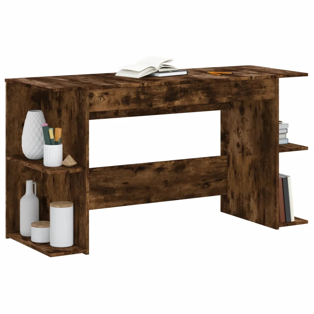 Scrivania | Tavolo da Ufficio Rovere Fumo 140x50x75 cm in Legno Multistrato